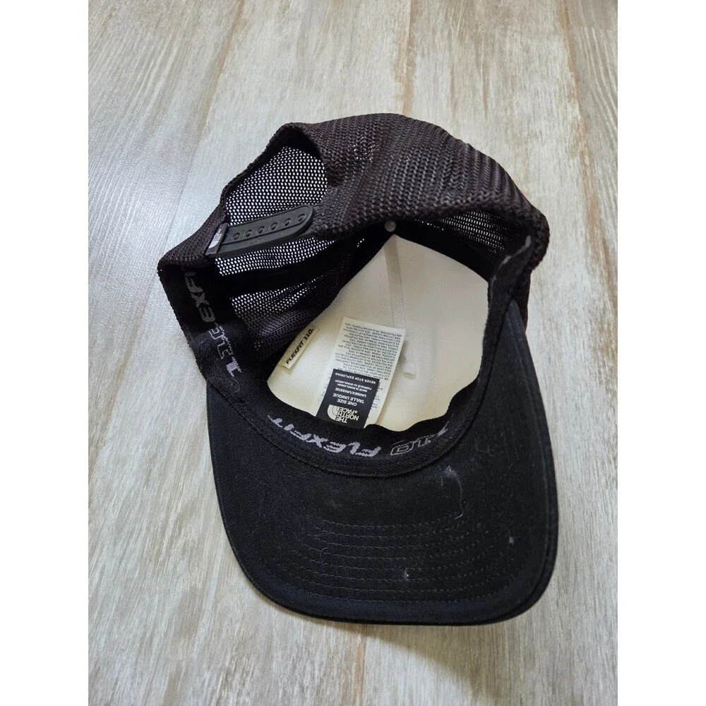 The North Face Trucker Hat FlexFit 110 Snapback Black White Red Logo Cap OS